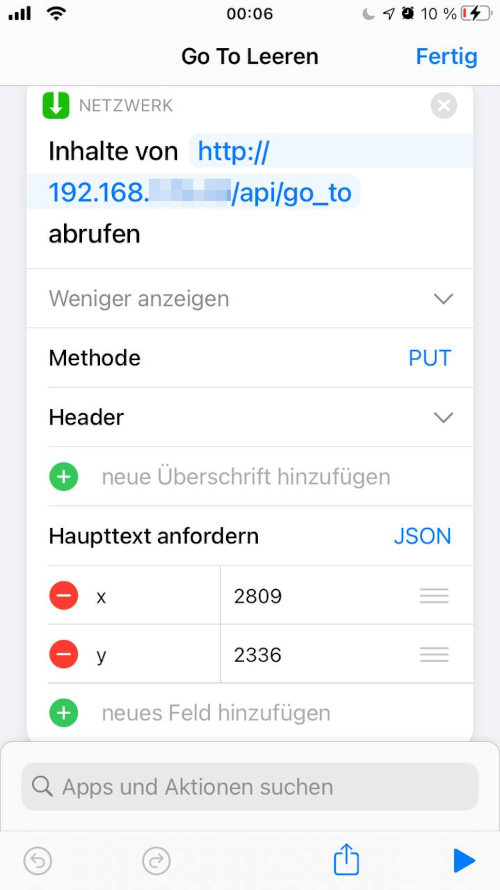 Apple Shortcuts Example